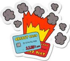 klistermärke av en tecknad serie kreditera kort skuld png