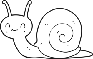 noir et blanc dessin animé mignonne escargot png