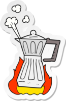 sticker of a cartoon espresso stovetop maker png