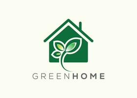 Home leaf logo design vector template. Nature home Leaf vector logo