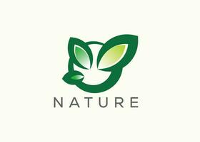 Green leaf logo design vector template. Nature Growth Leaf vector logo.