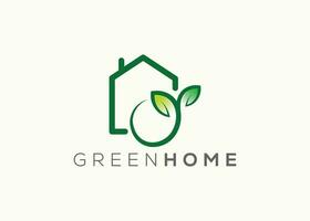 Home leaf logo design vector template. Nature home Leaf vector logo