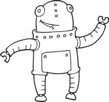 black and white cartoon robot png