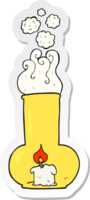 sticker of a cartoon old glass lamp and candle png