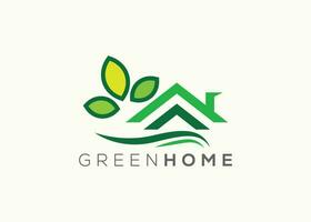 Home leaf logo design vector template. Nature home Leaf vector logo