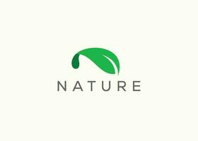 Green leaf logo design vector template. Nature Growth Leaf vector logo.