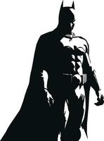 Superhero, Black and White Vector illustration