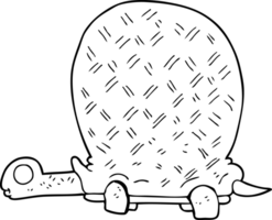 tortuga de dibujos animados en blanco y negro png