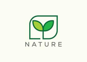 Green leaf logo design vector template. Nature Growth Leaf vector logo.