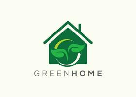 Home leaf logo design vector template. Nature home Leaf vector logo