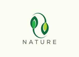 Green leaf logo design vector template. Nature Growth Leaf vector logo.