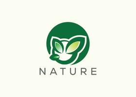 Green leaf logo design vector template. Nature Growth Leaf vector logo.