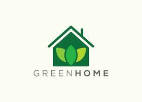 Home leaf logo design vector template. Nature home Leaf vector logo