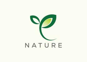 Green leaf logo design vector template. Nature Growth Leaf vector logo.