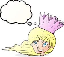 thought bubble cartoon woman with blowing hair png