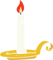flat color illustration of a cartoon candle burning png