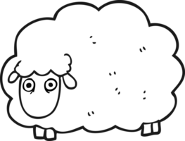 black and white cartoon farting sheep png