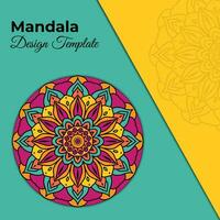 Amazing rangoli-style flower elegant colorful mandala design template vector