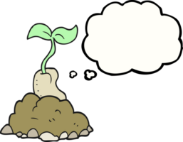 thought bubble cartoon sprouting seed png