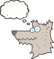 thought bubble cartoon wolf head png