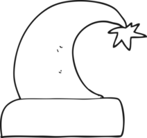 black and white cartoon christmas hat png