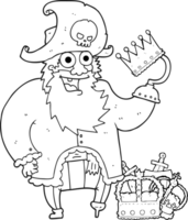 noir et blanc dessin animé pirate capitaine png