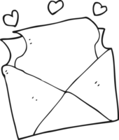 black and white cartoon love letter png