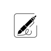 signature concept line icon. Simple element illustration. signature concept outline symbol design. vector