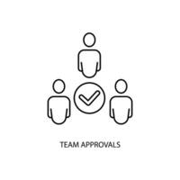 team approvals concept line icon. Simple element illustration. team approvals concept outline symbol design. vector