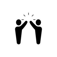 high five concept line icon. Simple element illustration. high five concept outline symbol design. vector