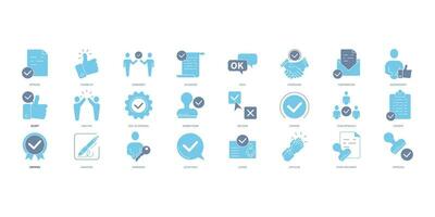 Approval icons set. Set of editable stroke icons.Vector set of Approval vector