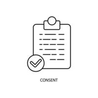 consent concept line icon. Simple element illustration. consent concept outline symbol design. vector