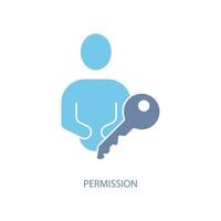 permission concept line icon. Simple element illustration. permission concept outline symbol design. vector