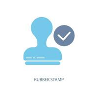 rubber stamp concept line icon. Simple element illustration. rubber stamp concept outline symbol design. vector