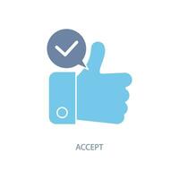 accept concept line icon. Simple element illustration. accept concept outline symbol design. vector