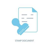 stamp document concept line icon. Simple element illustration. stamp document concept outline symbol design. vector