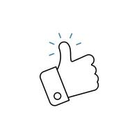thumbs up concept line icon. Simple element illustration. thumbs up concept outline symbol design. vector