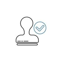 rubber stamp concept line icon. Simple element illustration. rubber stamp concept outline symbol design. vector
