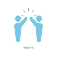 high five concept line icon. Simple element illustration. high five concept outline symbol design. vector