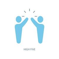 high five concept line icon. Simple element illustration. high five concept outline symbol design. vector