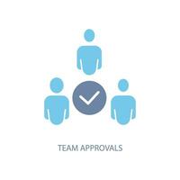 team approvals concept line icon. Simple element illustration. team approvals concept outline symbol design. vector