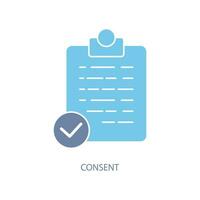 consent concept line icon. Simple element illustration. consent concept outline symbol design. vector