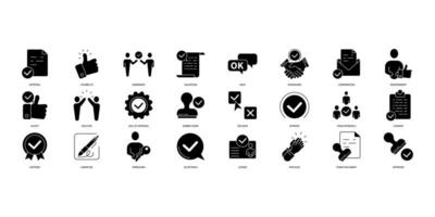 Approval icons set. Set of editable stroke icons.Vector set of Approval vector