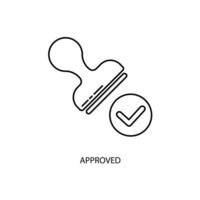 approved concept line icon. Simple element illustration. approved concept outline symbol design. vector