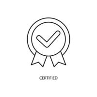 certified concept line icon. Simple element illustration. certified concept outline symbol design. vector