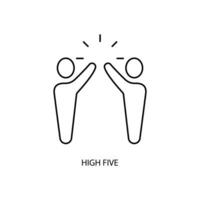 high five concept line icon. Simple element illustration. high five concept outline symbol design. vector