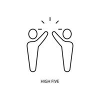 high five concept line icon. Simple element illustration. high five concept outline symbol design. vector