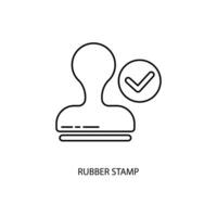 rubber stamp concept line icon. Simple element illustration. rubber stamp concept outline symbol design. vector