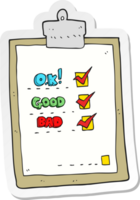 sticker of a cartoon check list png