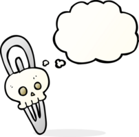 thought bubble cartoon skull hairclip png